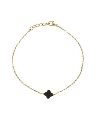 Italian Gold, Inc 14K Italian Gold Onyx Clover Bracelet