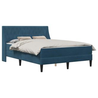 vidaXL Estructura De Cama Con Colch&oacute;n Azul 120 X 190 Cm Terciopelo Vidaxl