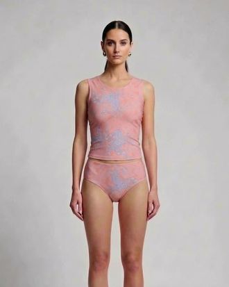 Lords of Harlech Paisley Explosion Womens Bikini Top in Paisley Explosion Coral at Nordstrom, Size Xxx-Large