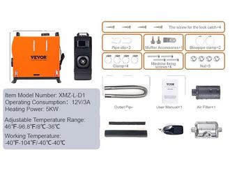 OEM Riscaldatore Ad Aria Diesel, Controllo Bluetooth, Design Portatile, 5 Kw