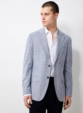 Calvin Klein Mens Mist Prince of Wales jacket Slim fit