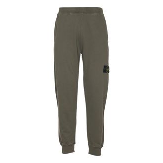 Stone Island Fleece Broek - Heren - Sweatpants - Groen - S - Katoen - Broeken