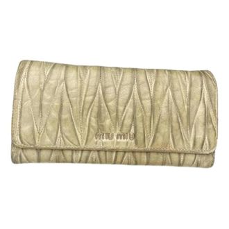 Miu Miu Pre-owned Wallets, female, White, Size: ONE SIZE Pre-owned Leather Wallet