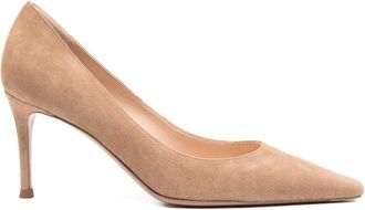 Roberto Festa Milano Pointed-Toe Mid-Heel Pumps In Neutral Beige