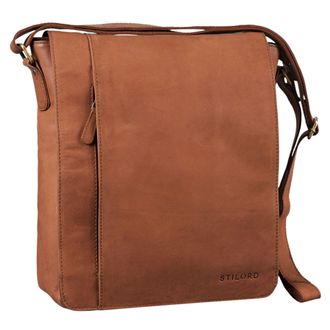 STILORD Paul Leather Shoulder Bag Men Vintage Messenger Bag for 13,3 inches MacBook Tablet Vertical Crossbody Bag for A4 Documents in Genuine Leather, Colour: