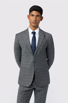 Ted Baker Mens Single Breasted One Button Slim Fit Suit Jacket - Dark Grey Wool - Size 44 (Chest)