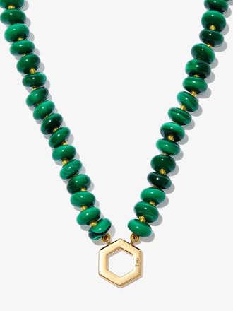 Harwell Godfrey 18K Yellow Gold Malachite Beaded Necklace - Womens - 18kt Yellow Gold/Malachite