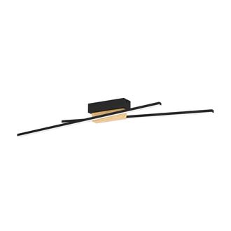 Eglo Eglo Panagria Modern LED Ceiling Light with Wood Accents WBS in Black