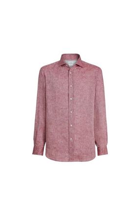 Brunello Cucinelli Linen shirt in Cherry at Nordstrom, Size Xxx-Large Eu