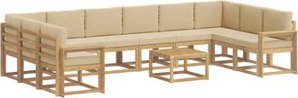 vidaXL Set Di Divani Da Esterno 11 Pz Bianco E Beige Vidaxl