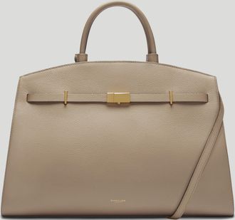 DeMellier The Hudson in Light Taupe Small Grain Leather Tote & Work bag