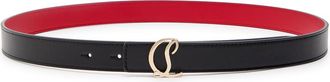 Christian Louboutin Logo Leather Belt - Black - 90 (UK14/ L)