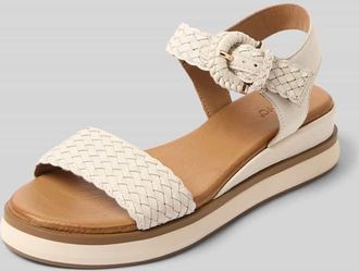 Inuovo Sandalen aus echtem Leder in Flecht-Optik in Offwhite, Gr&ouml;&szlig;e 36