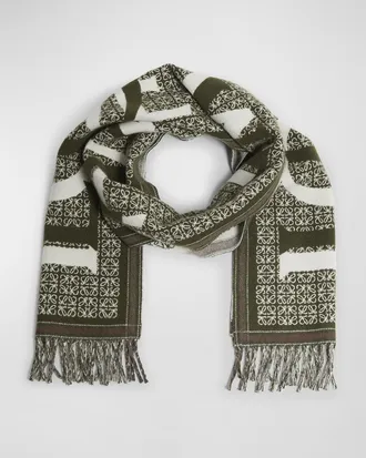Loewe Love Anagram Wool & Cashmere Scarf