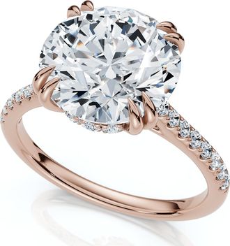 Pompeii3 Certified 4.38Ct Annabel Diamond Engagement Ring 14k Gold Lab Grown