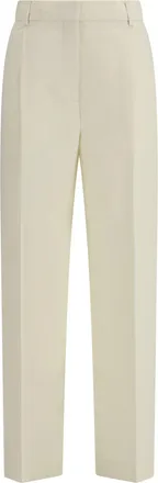 Toteme Womens Straight-Leg Pants Off-White Polyester Trousers