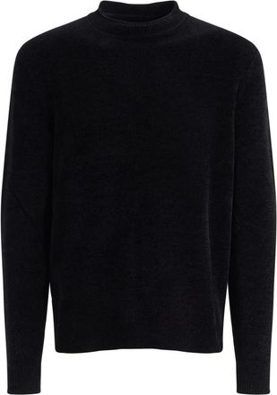 Roberto Ricci Design Velvet Round Knit - Heren - Truien - Zwart - Maat: S Velours