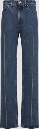 Jil Sander Womens Wide Leg Seam Detail Jeans - Medium Blue Cotton - Size EU 34 (Womens)