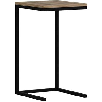 Dmora Dmora - Tavolino da salotto Tembin, Tavolo basso da caffè, Portariviste per divano, Ripiano da soggiorno, 35x40 h65 cm, Noce