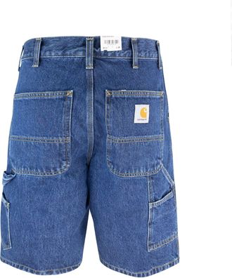 Carhartt Work in Progress Mens Bermuda Shorts Single Knee Stone Washed Blue Cotton Smith Denim smith