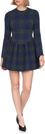 Avec Les Filles Basque Waist Long Sleeve Skater Sweater Dress in Cadet at Nordstrom Rack, Size X-Small
