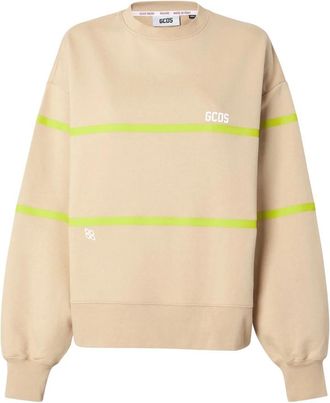GCDS Crewneck Sweatshirt - Dames - Sweatshirts - Beige - XS - Katoen - Hoodies & sweatvesten