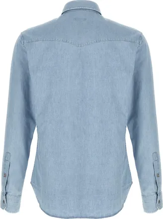 Tom Ford Chambray Denim Western Shirt - Blue