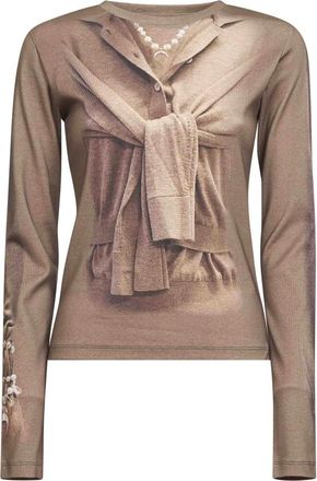 Marine Serre Mujer, Camisetas, Beige, Talla: XS