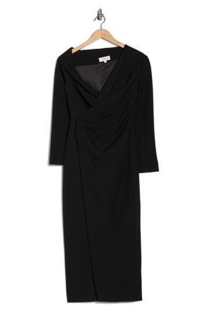 A.L.C. Kylah Long Sleeve Faux Wrap Dress in Black at Nordstrom Rack, Size 0