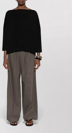 Daniela Gregis cotton boat neck sweater three quarter sleeves