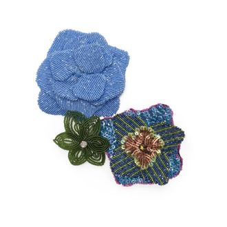 Maliparmi Brooches, female, Blue, Size: ONE SIZE Precious Flower Brooch Set