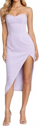Amanda Uprichard Strapless Asymmetrical Midi Dress In Lilac