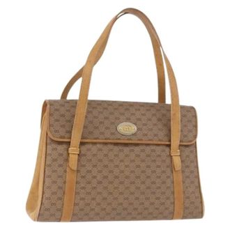 Gucci Pre-owned Vintage Canvas Hand Bag - Dames - Pre-owned - Beige - Maat: ONE Size Leer