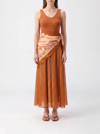 Zimmermann Aster Paisley Print Midi Dress with Waist Tie and Off-Shoulder Design