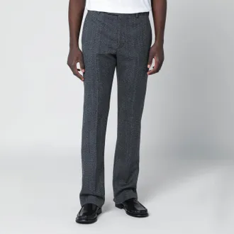 Gucci Pantalone in tessuto moulin&eacute; bianco/nero