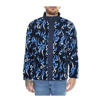 HUF Felpa con Zip - Heren - Zomerjassen - Blauw - S - Polyester - Jassen