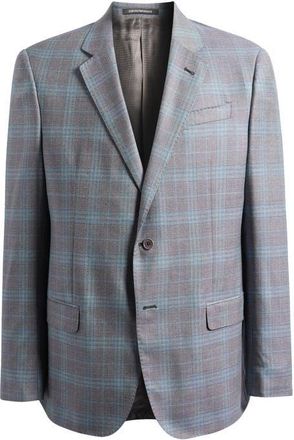 Emporio Armani Teal & Charcoal Grey Check Virgin Wool Sport Coat at Nordstrom, Size 40 Us