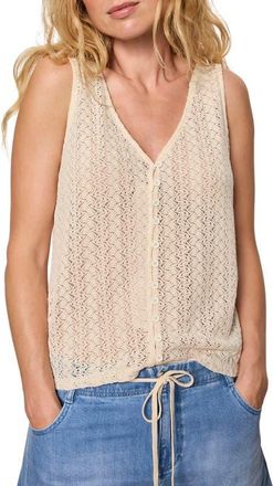 Sanctuary No Rush Front Button Sweater Vest in Collagen White at Nordstrom, Size X-Large