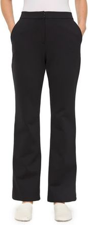 Lafayette 148 New York Gates Scuba Knit Flare Leg Pants in Black at Nordstrom, Size 10