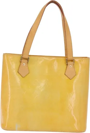 Louis Vuitton Houston Monogram Vernis Yellow Patent_Leather Handbag (Pre-Owned)