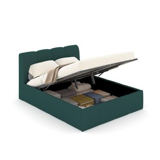 Concept Usine Cama Cloud con arc&oacute;n 160x200cm terciopelo verde