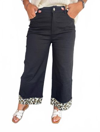 Entro Beatrice Pants In Black Leopard