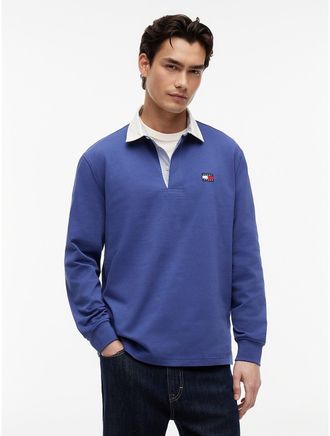 Tommy Hilfiger Mens Tommy Jeans Relaxed Fit Rugby Polo - Blue - XL