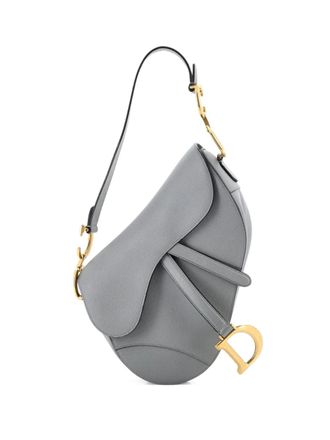 Dior Saddle Handbag Leather Medium shoulder bag - women - Calf Leather - One Size - Grey