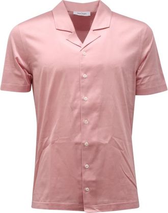 Gran Sasso Italiaans poloshirt - Heren - Korte mouwen Overhemden - Roze - L - Katoen - Overhemden