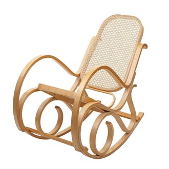 Hhg Hhg - Nunca Usado] Mecedora M41, Sill&oacute;n Columpio Sill&oacute;n Tv, Madera Maciza De Rat&aacute;n, Certificado Mvg, Aspecto Roble