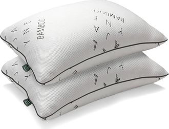Ella Jayne Home Set of 2 Viscose Blend Medium Density Pillows in White at Nordstrom Rack, Size Standard