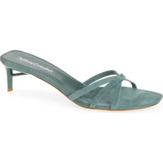Jeffrey Campbell Nicoise Slide Sandal in Teal Suede at Nordstrom, Size 5.5