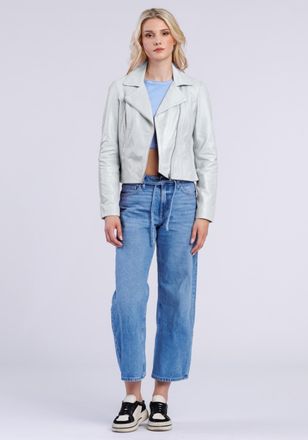 Freaky Nation Lederjacke FREAKY NATION Lederjacke-FN, Damen, Gr. M (38), wei&szlig;, Oberstoff: 100% Leder; Futter: 100% Baumwolle, normal, Jacken Lederjacke