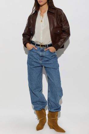 A.P.C. Leather Jacket, Womens, Brown